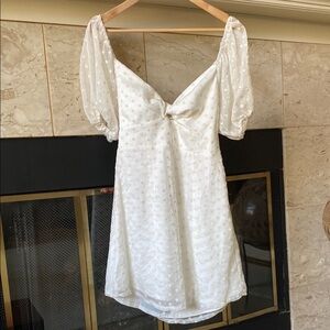 White Puff Sleeve Sweetheart Mini Sundress